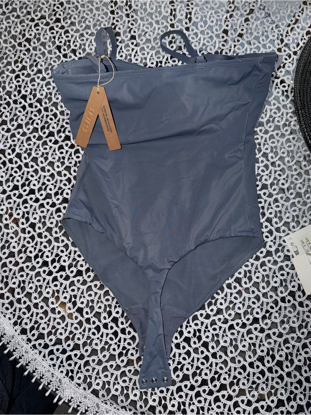 SKIMS Seamless Strap Bodysuit in STEEL BLUE - Picture 4 of 7